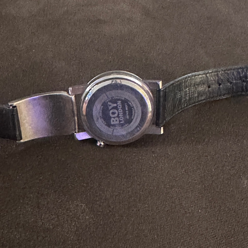 BOY London Unisex Leather Strap Watch – Silver/Black - Picture 12 of 13